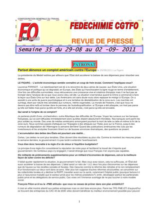 FEDECHIMIE - Semaine 35