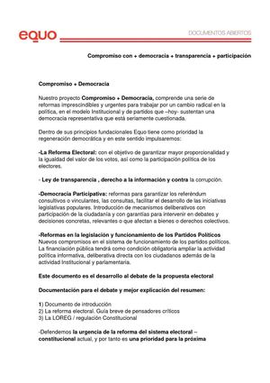 Democracia, transparencia y participación (Equo)