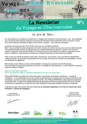 La Newsletter du Voyage en Côte Roannaise - N°1