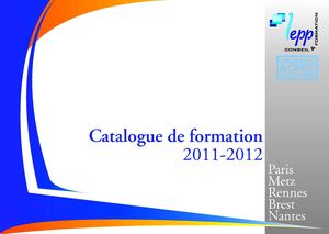 Catalogue de formation des élus - IEPP - 2011/2012