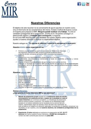 Diferencias de Cursos Intensivos MIR Asturias