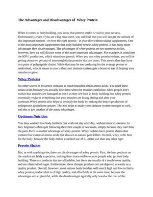 The Advantages and Disadvantages of  Whey Protein