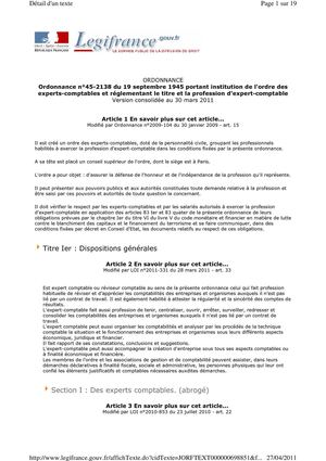 1- Ordonnance 19-09-1945 version consolidee au 30 Mars 2011