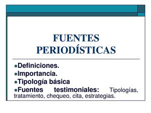 Fuentes testimoniales