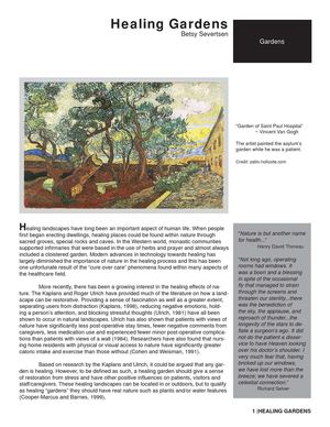 Healing Gardens; by Betsy Severtsen