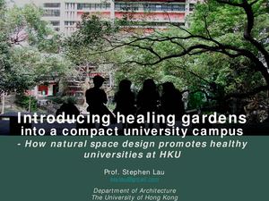 Introducing healing gardens into a compact university campus