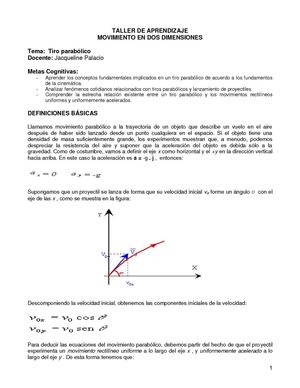 Taller de Aprendizaje: Mov. Parabólico