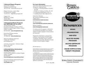 Resource List for Therapeutic Garden - Books, Organizations - Iowa State University