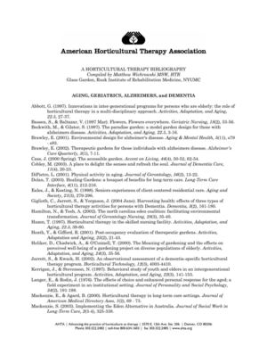 Horticultural Therapy Bibliography - AHA