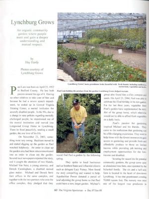 Lynchburg Grows: Organic Greeenhouse and Disabled People