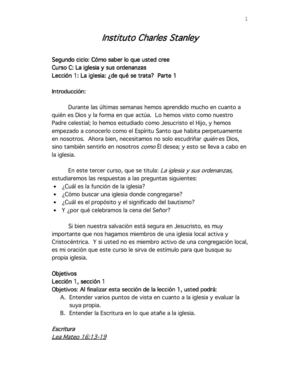 Ciclo 2 - 3 La iglesia y sus ordenanzas (6 lecciones)