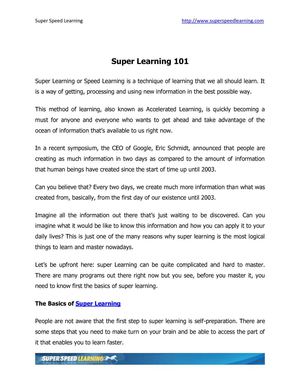 Super learning 101 