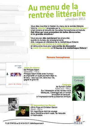 Sélection de rentrée littéraire 2011-2012