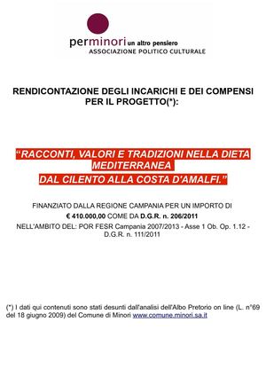 RENDICONTAZIONE INCARICHI E COMPENSI GUSTAMINORI 2011