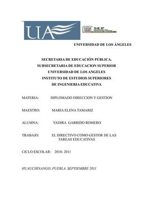 el directivo como gestor de las tareas educativas