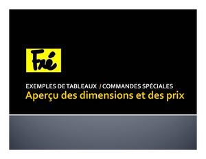 FRÉ -prix -exemples -commandes spéciales