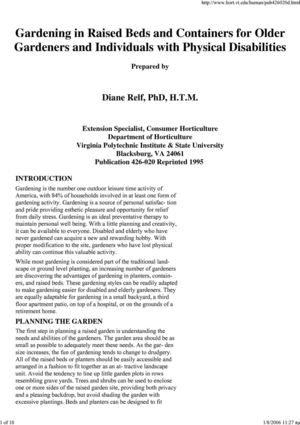 Gardening in Raised Beds and Containers for Older Gardeners