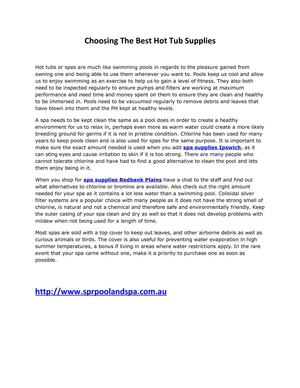 Choosing The Best Hot Tub Supplies