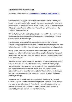 How to Claim Baby Freebies Discussed