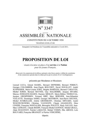 PPL 3347 Mise en place d'un service à la Nation 