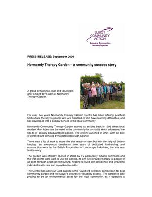 Normandy Therapy Garden – a community success story