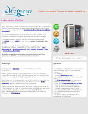 Ioniseur d'eau "ATHENA"