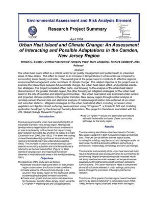 Urban Heat Island and Climate Change: Possible Adaptations in Camden, New Jersey