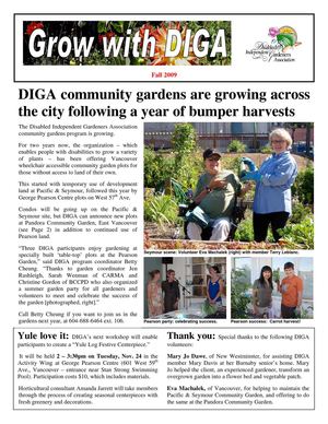 Fall 2009 Newsletter - Disabled Independent Gardeners Association