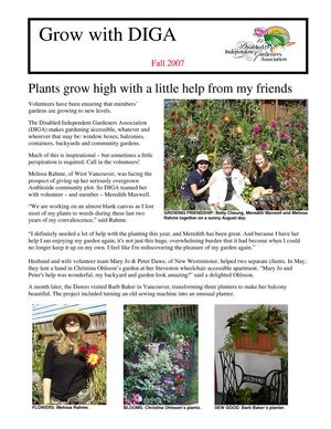 Fall 2007 Newsletter - Disabled Independent Gardeners Association