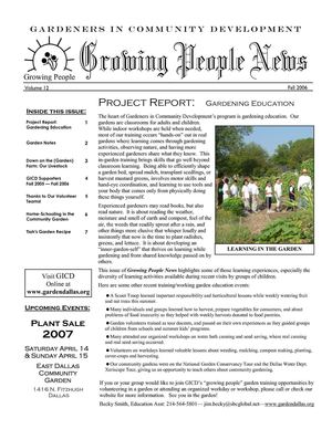 Growing People Newsletter - Fall 2006
