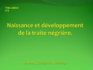 La traite négrière