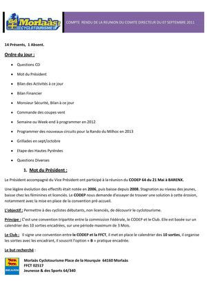 Compte rendu du CD