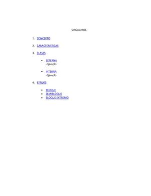 Circulares: caracteristicas y otros datos.