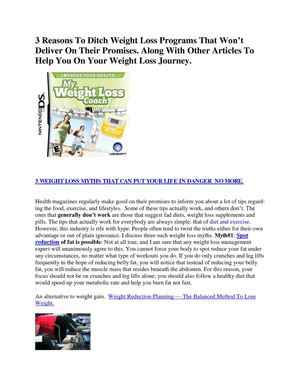 Why weight loss is such a myth and how to avoid the pitfalls in the weight program and diets.