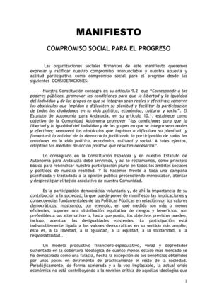 Manifiesto por un Compromiso Social para el Progreso