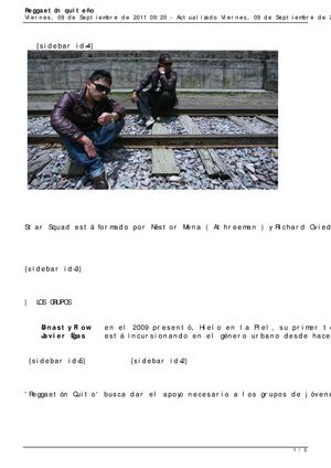REGGAETON QUITO YA ES UNA REALIDAD ULTIMAS NOTICIAS VIERNES 9 DE SEPTIEMBRE DEL 2011  