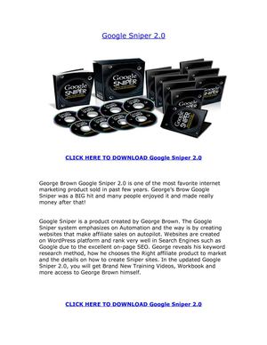 Google Sniper 2.0 review