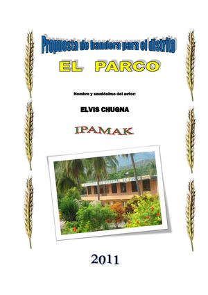 Bandera distrital El Parco, provincia de Bagua, Amazonas.