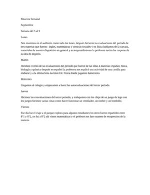 Bitacora semanal