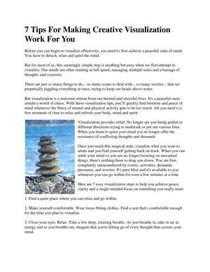 7 Tips For Making Creative Visualization Work For You
