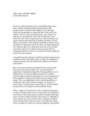 Stockton's The Lady or the Tiger Full-Text