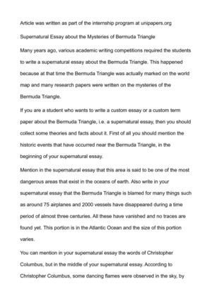 Hiv Essay Paper Reflective Essay English Class also 1984 Essay Thesis Calamo Supernatural Essay About The Mysteries Of Bermuda Triangle English Essays
