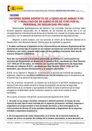 Informe Secretaria Gral Tecnica del MIR: Licencias "C"