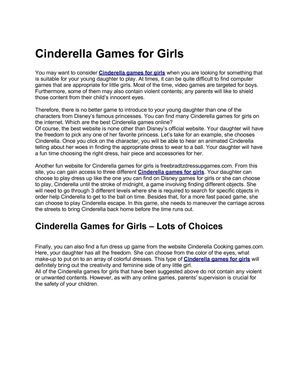 Cinderella Games for Girls