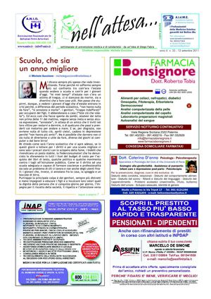 Newletter N°33 del 11 Settembre del Settimanale NELLATTESA.it - ANIO Onlus