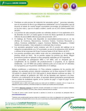 Condiciones de redención