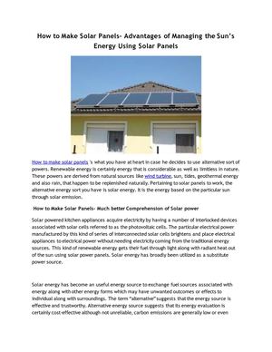How to Make Solar Panels