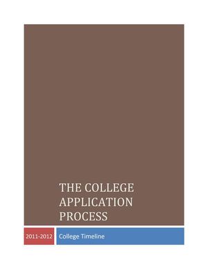 The College Application Process Timeline