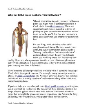 Greek Costume Ideas For Halloween