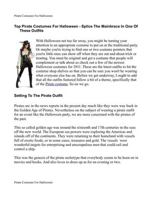 Pirate Costumes For Halloween
